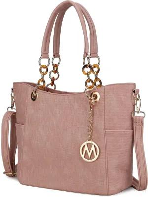 MKF Collection Shoulder Bag for Women, PU Leather Pocketbook Top-Handle Crossbody Purse Tote Satchel Handbag
