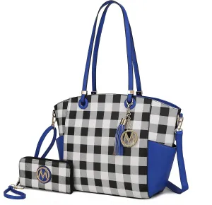 MKF Collection Shoulder Bag for Women, Vegan Leather Top-Handle Crossbody Purse Tote Satchel Handbag