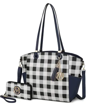 MKF Collection Shoulder Bag for Women, Vegan Leather Top-Handle Crossbody Purse Tote Satchel Handbag