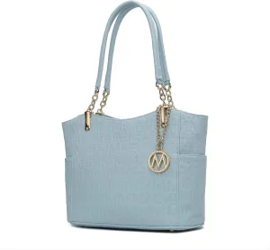 MKF Collection Signature Tote Bag for Women, Shoulder bag Vegan Leather Top-Handle Handbag Purse