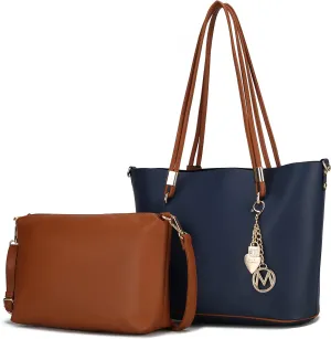 MKF Collection Tote Bag & Crossbody Set, Vegan Leather Top-Handle Shoulder bag Handbag Pouch Purse