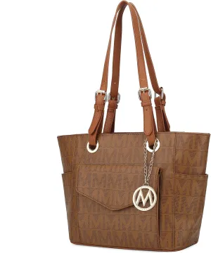 MKF Collection Tote Bag for Women, Signature Vegan Leather Pocketbook Shoulder bag Top-Handle Purse Tote Handbag