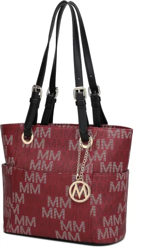 MKF Collection Tote Bag for Women, Signature Vegan Leather Pocketbook Shoulder bag Top-Handle Purse Tote Handbag