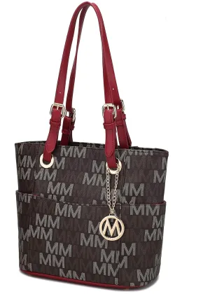 MKF Collection Tote Bag for Women, Signature Vegan Leather Pocketbook Shoulder bag Top-Handle Purse Tote Handbag