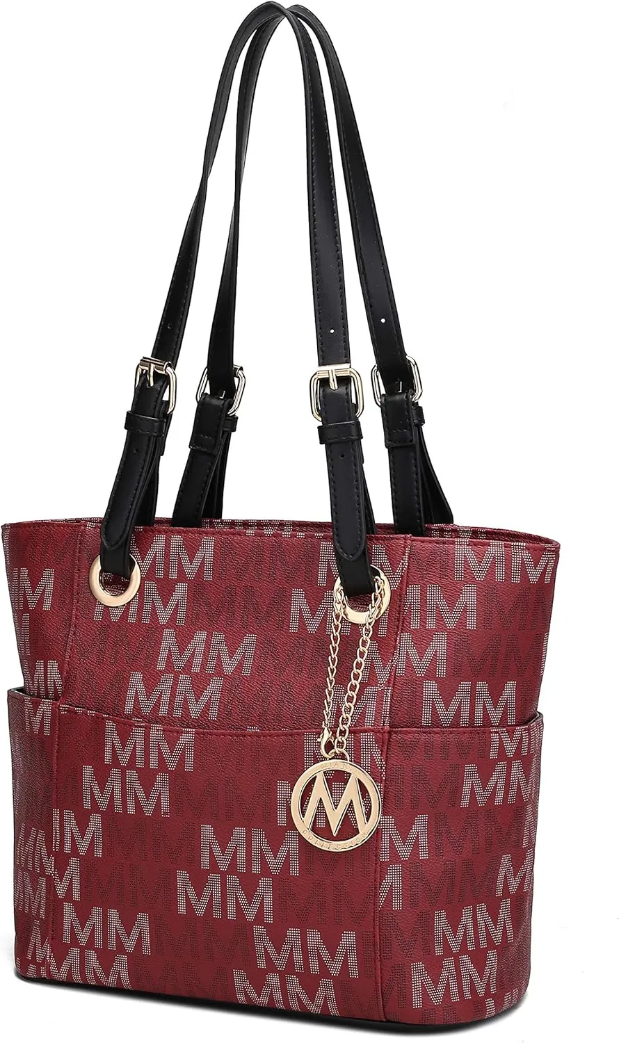 MKF Collection Tote Bag for Women, Signature Vegan Leather Pocketbook Shoulder bag Top-Handle Purse Tote Handbag