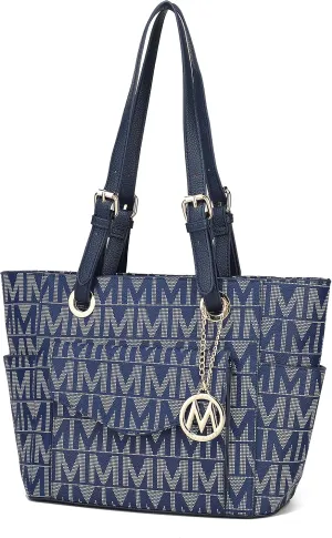 MKF Collection Tote Bag for Women, Signature Vegan Leather Pocketbook Shoulder bag Top-Handle Purse Tote Handbag