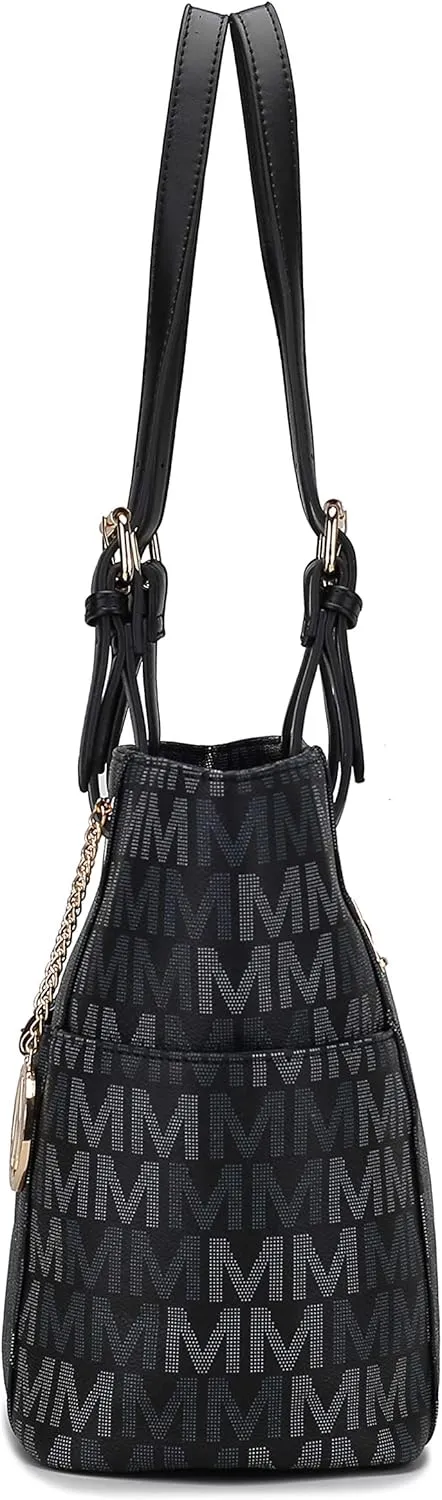 MKF Collection Tote Bag for Women, Signature Vegan Leather Pocketbook Shoulder bag Top-Handle Purse Tote Handbag