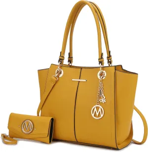 MKF Collection Tote Bag for Women, Vegan Leather Satchel Wristlet wallet Shoulder bag Top-Handle Hobo Purse Handbag by Mia k