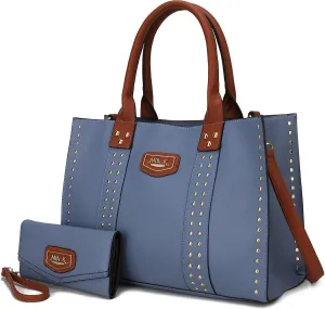 MKF Collection Tote Bag for Women, Vegan Leather Top-Handle Crossover Wristlet wallet & Satchel Handbag Purse by Mia k