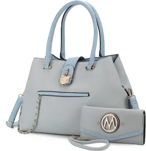 MKF Collection Tote Bag for Women with Wristlet Wallet, Vegan Leather Top-Handle Crossover Handbag Purse