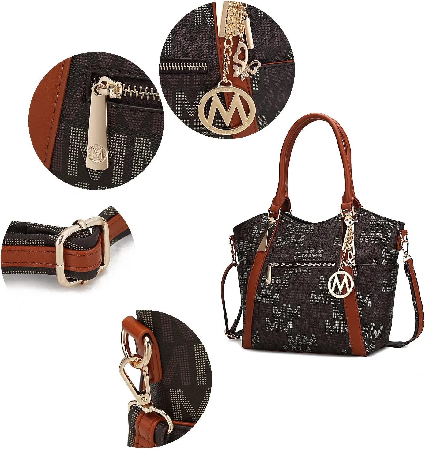 MKF Collection Tote Satchel Handbag for Women: PU Leather Shoulder Bag  Top-Handle Purse, Ladies Pocketbook By Mia K