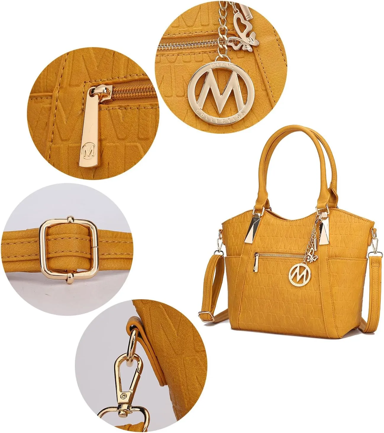 MKF Collection Tote Satchel Handbag for Women: PU Leather Shoulder Bag  Top-Handle Purse, Ladies Pocketbook By Mia K