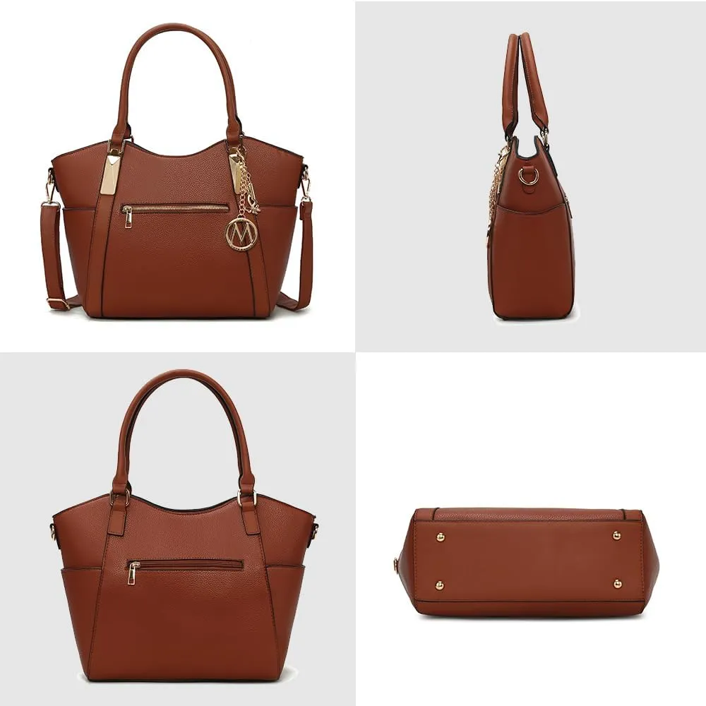 MKF Collection Tote Satchel Handbag for Women: PU Leather Shoulder Bag  Top-Handle Purse, Ladies Pocketbook By Mia K