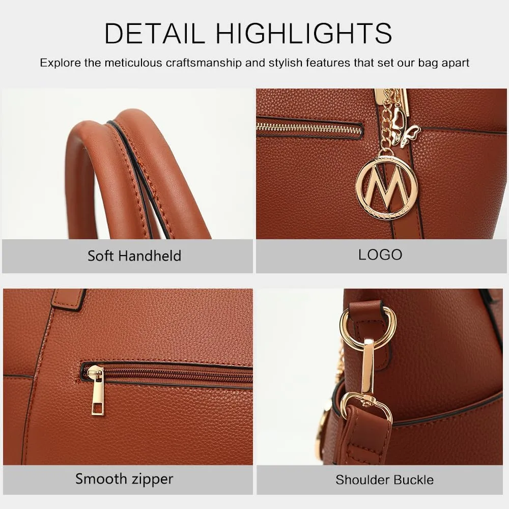 MKF Collection Tote Satchel Handbag for Women: PU Leather Shoulder Bag  Top-Handle Purse, Ladies Pocketbook By Mia K
