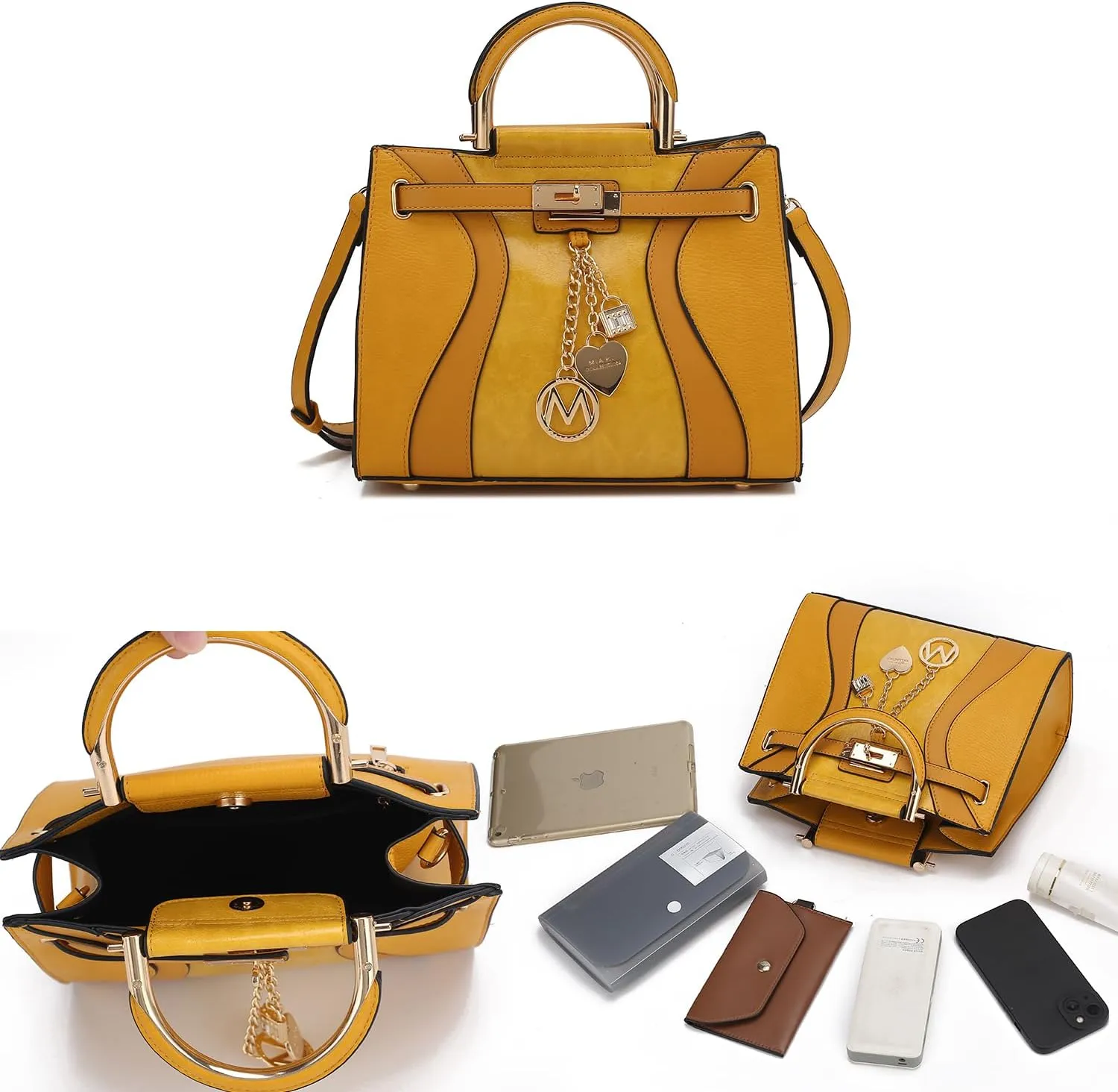 MKF Collection Women's Satchel Bag,Vegan Leather Top Handle Shoulder Bag Handbag Purse by Mia K