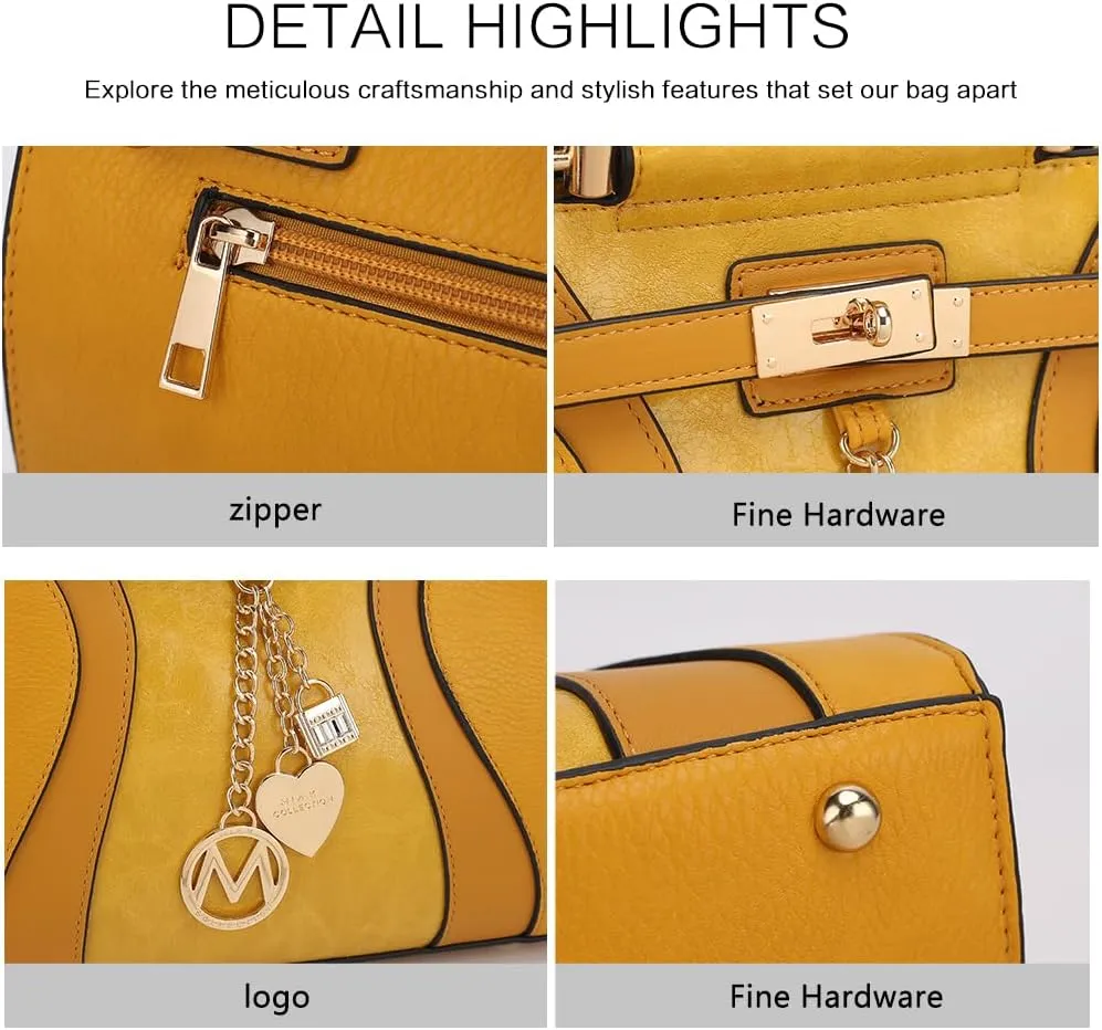 MKF Collection Women's Satchel Bag,Vegan Leather Top Handle Shoulder Bag Handbag Purse by Mia K