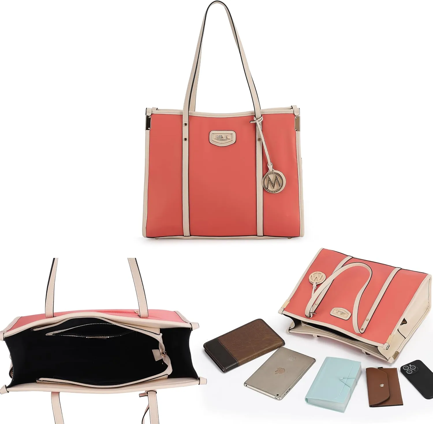MKF Collection Women's Shoulder Bag, PU Leather Ladies Satchel Handbag  Top Handle Tote Bag Fashion Purse by Mia K