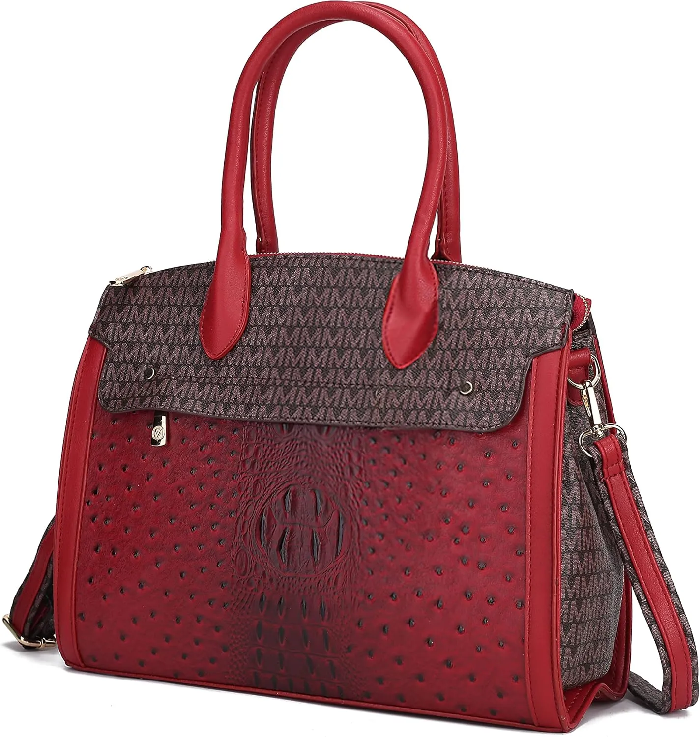 MKF Crossbody Satchel Bags for Women  PU Leather Shoulder Pocketbook Handbag  Lady Top Handle Tote Purse