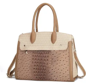 MKF Crossbody Satchel Bags for Women  PU Leather Shoulder Pocketbook Handbag  Lady Top Handle Tote Purse