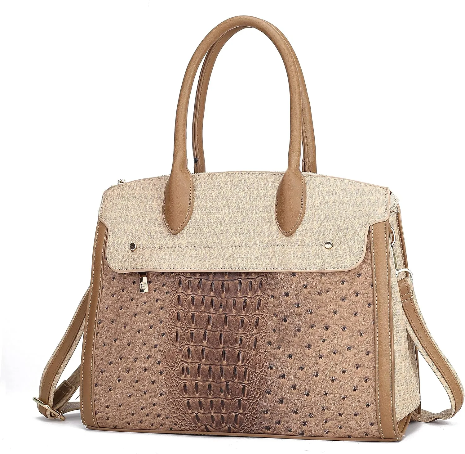 MKF Crossbody Satchel Bags for Women  PU Leather Shoulder Pocketbook Handbag  Lady Top Handle Tote Purse
