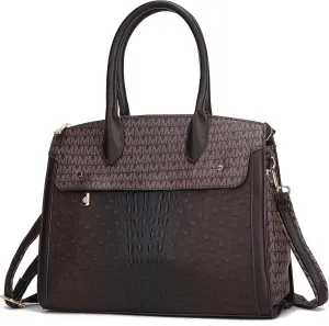 MKF Crossbody Satchel Bags for Women  PU Leather Shoulder Pocketbook Handbag  Lady Top Handle Tote Purse