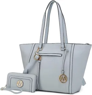 MKF Crossbody Tote Bag for Women & Wristlet Purse Set  PU Leather Top-Handle Satchel Shoulder Handbag