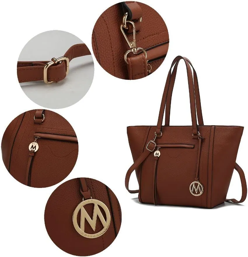 MKF Crossbody Tote Bag for Women & Wristlet Purse Set  PU Leather Top-Handle Satchel Shoulder Handbag