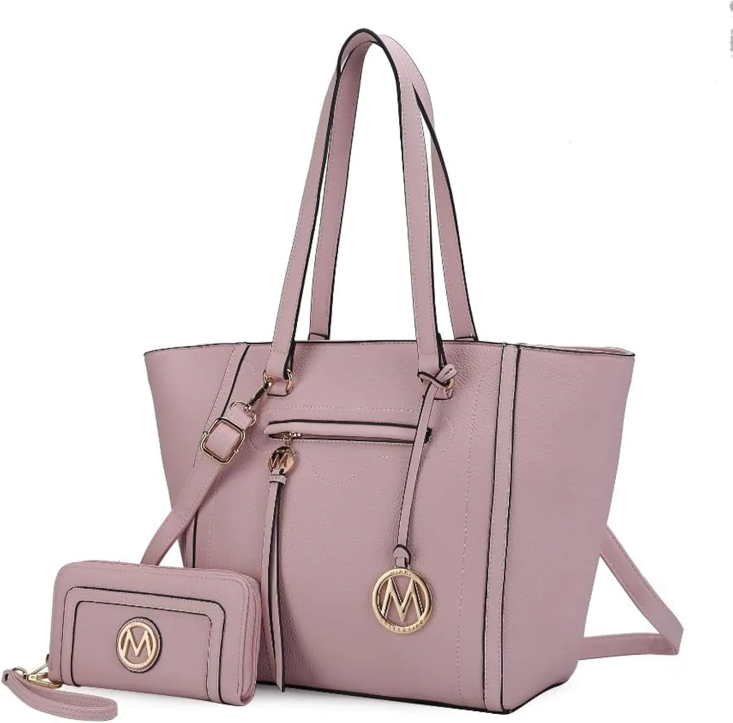 MKF Crossbody Tote Bag for Women & Wristlet Purse Set  PU Leather Top-Handle Satchel Shoulder Handbag