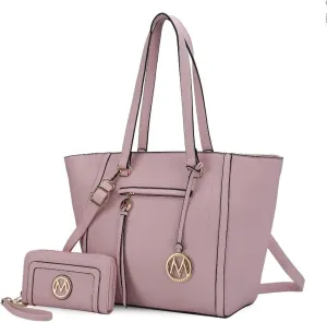 MKF Crossbody Tote Bag for Women & Wristlet Purse Set  PU Leather Top-Handle Satchel Shoulder Handbag