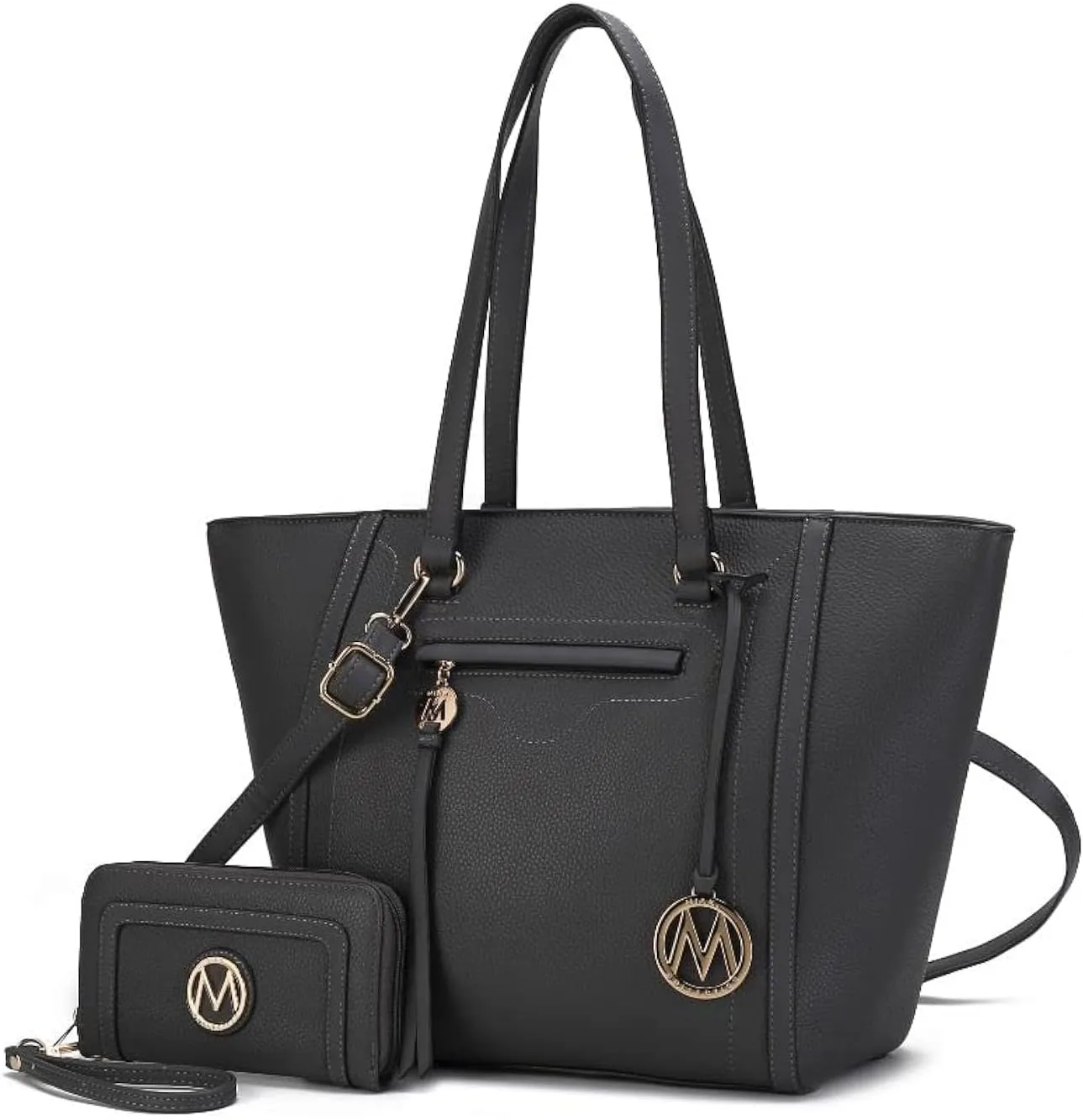 MKF Crossbody Tote Bag for Women & Wristlet Purse Set  PU Leather Top-Handle Satchel Shoulder Handbag