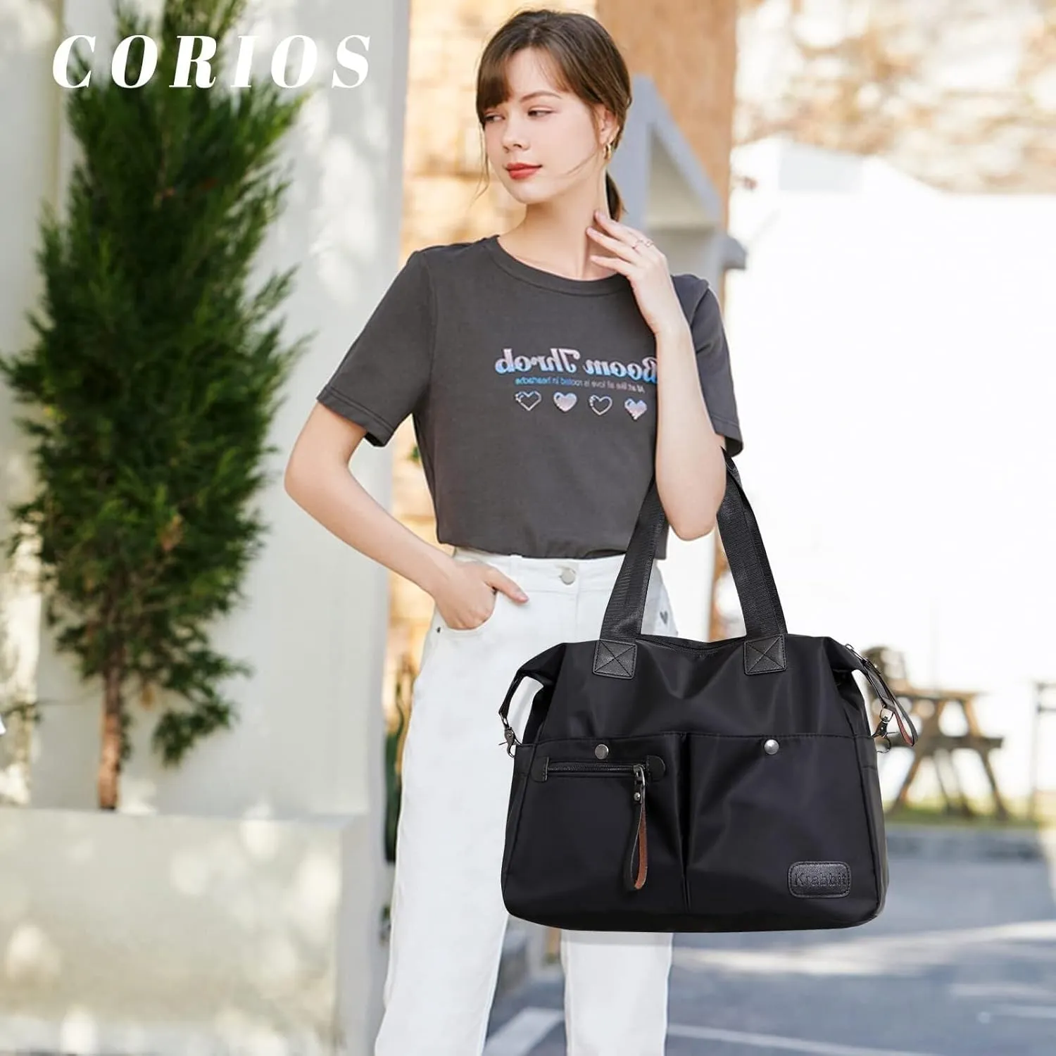 Multi Pocket Crossbody Waterproof Messenger Lightweight Tote Hobo Women Shoulder Nylon Handbag Casual Top Handle