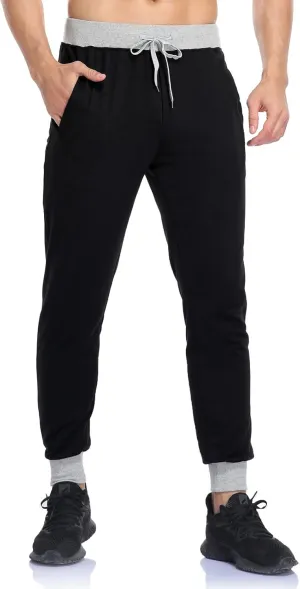 Muscularfit Lightweight Pants Men 2023 Casual Loose Lace-Up Elasticated Sport Sweatpants Regular Fit Solid Straight Legs