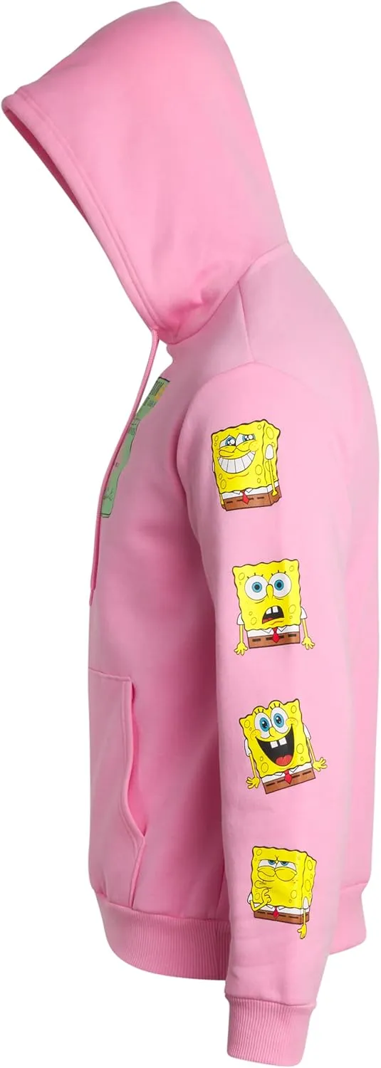 Nickelodeon Mens SpongeBob and Patrick Fleece Sweatshirt  Men and Womens Unisex Pullover Hoodie (Size: S-XL)