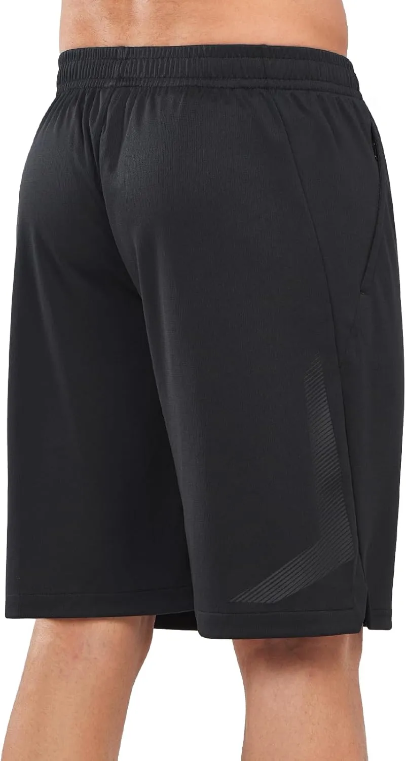 NORTHYARD Men's 10" Athletic Basketball Shorts with Zipper Pockets Quick Dry Lightweight Running Workout Gym Tennis Shorts