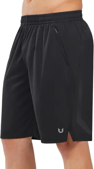 NORTHYARD Men's 10" Athletic Basketball Shorts with Zipper Pockets Quick Dry Lightweight Running Workout Gym Tennis Shorts