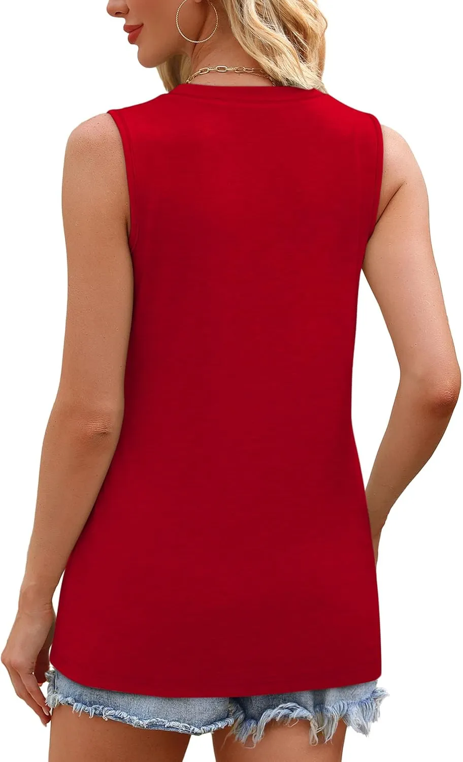 OFEEFAN Womens Tank Tops Summer Sleeveless Tops Loose Fit Crewneck Basic Tee Shirts for Women