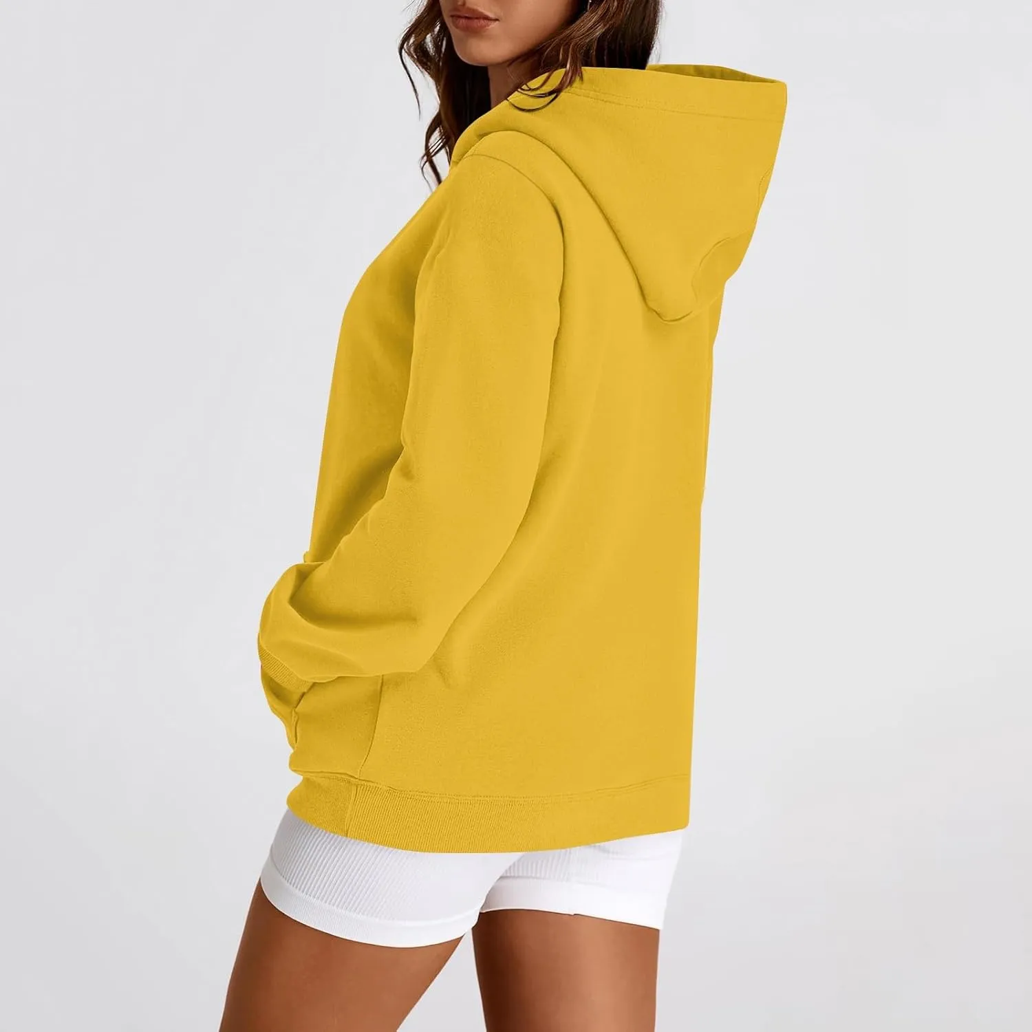 Oversized Hoodie for Women Drawstring Lightweight Pullover Sweatshirts Comfy Y2K Hoodies Fleece Winter Coat w/Pockets