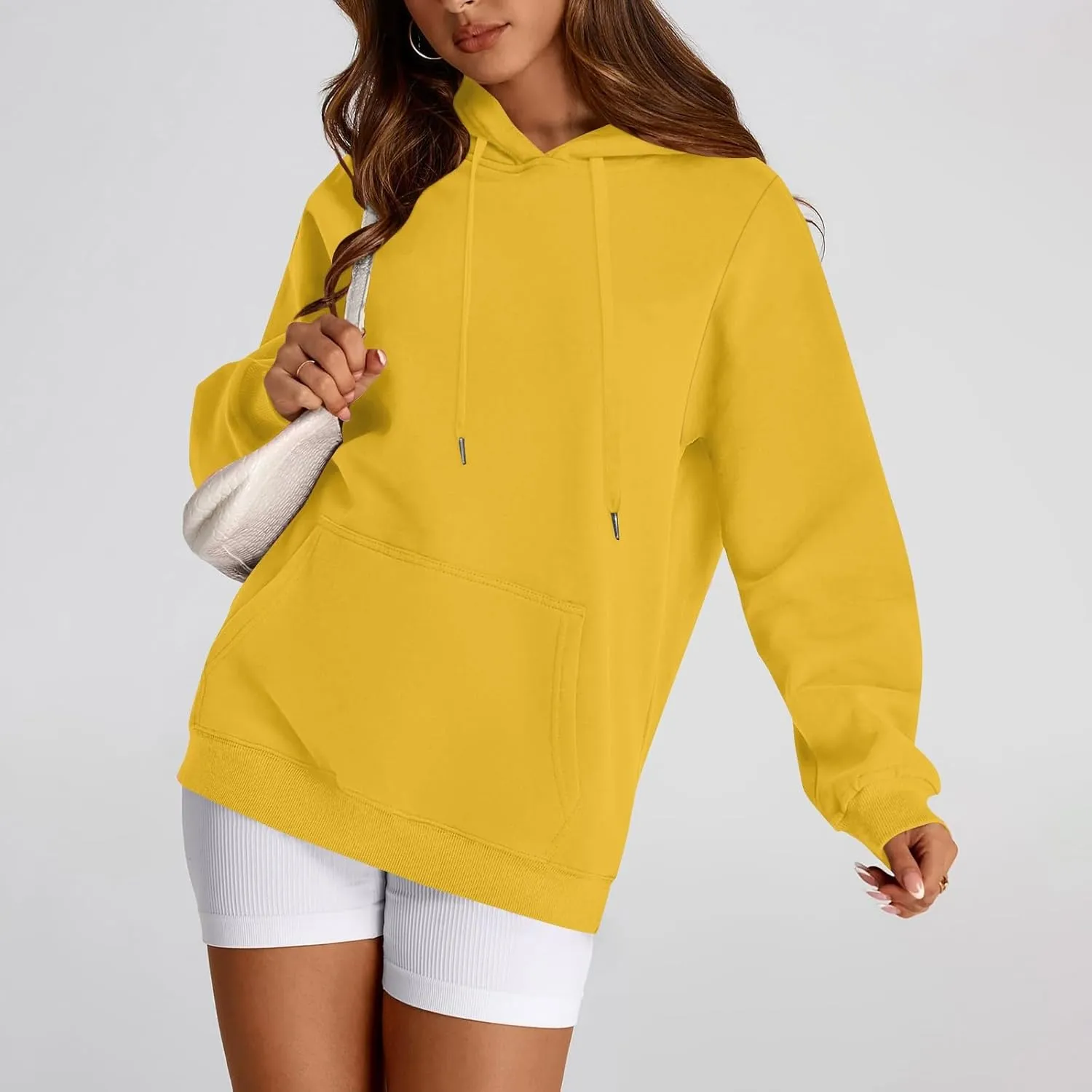 Oversized Hoodie for Women Drawstring Lightweight Pullover Sweatshirts Comfy Y2K Hoodies Fleece Winter Coat w/Pockets