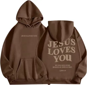 Oversized Hoodie for Women Thankful Grateful Blessed Christian Hooded Hoodies Causal Sweatshirts with Pocket Pullover