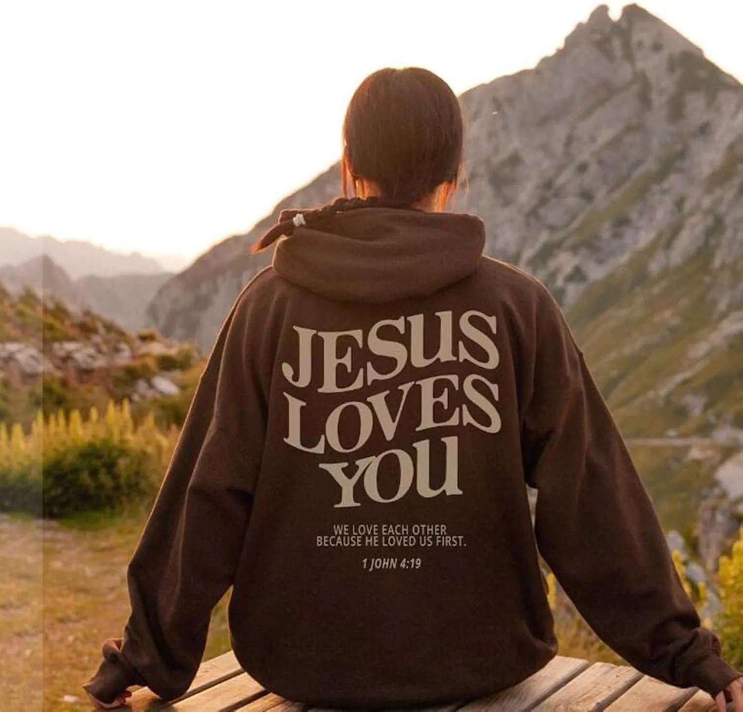 Oversized Hoodie for Women Thankful Grateful Blessed Christian Hooded Hoodies Causal Sweatshirts with Pocket Pullover