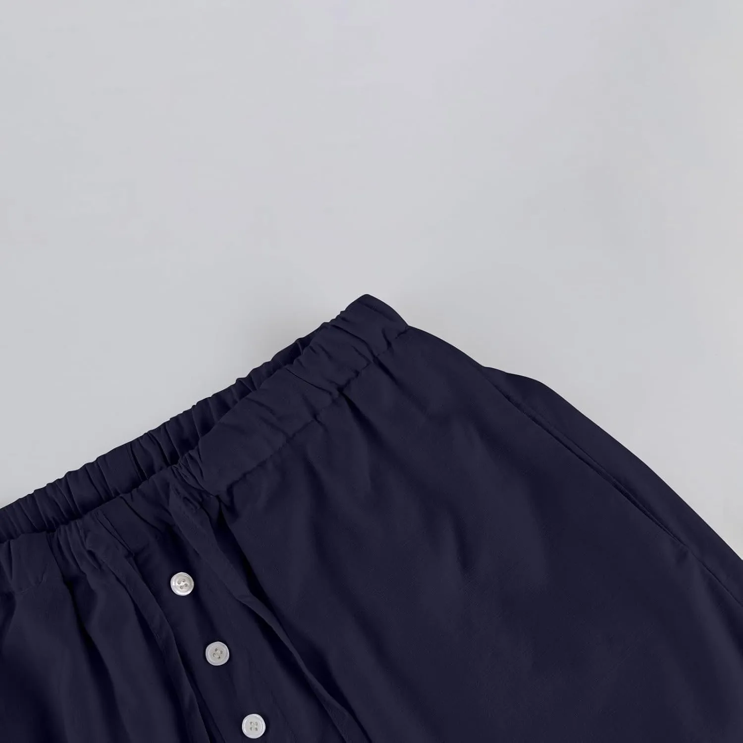 Palazzo Pants for Women Dressy Linen High Waisted Summer Loose Pants Drawstring Button Down Pocket Solid Baggy Trouser