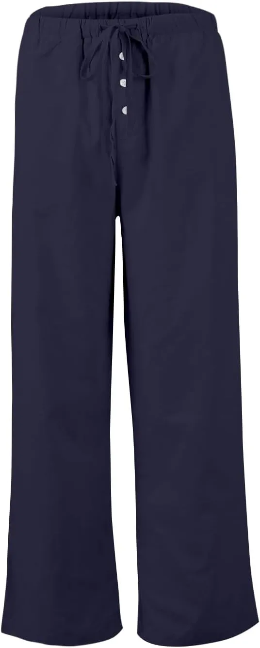 Palazzo Pants for Women Dressy Linen High Waisted Summer Loose Pants Drawstring Button Down Pocket Solid Baggy Trouser