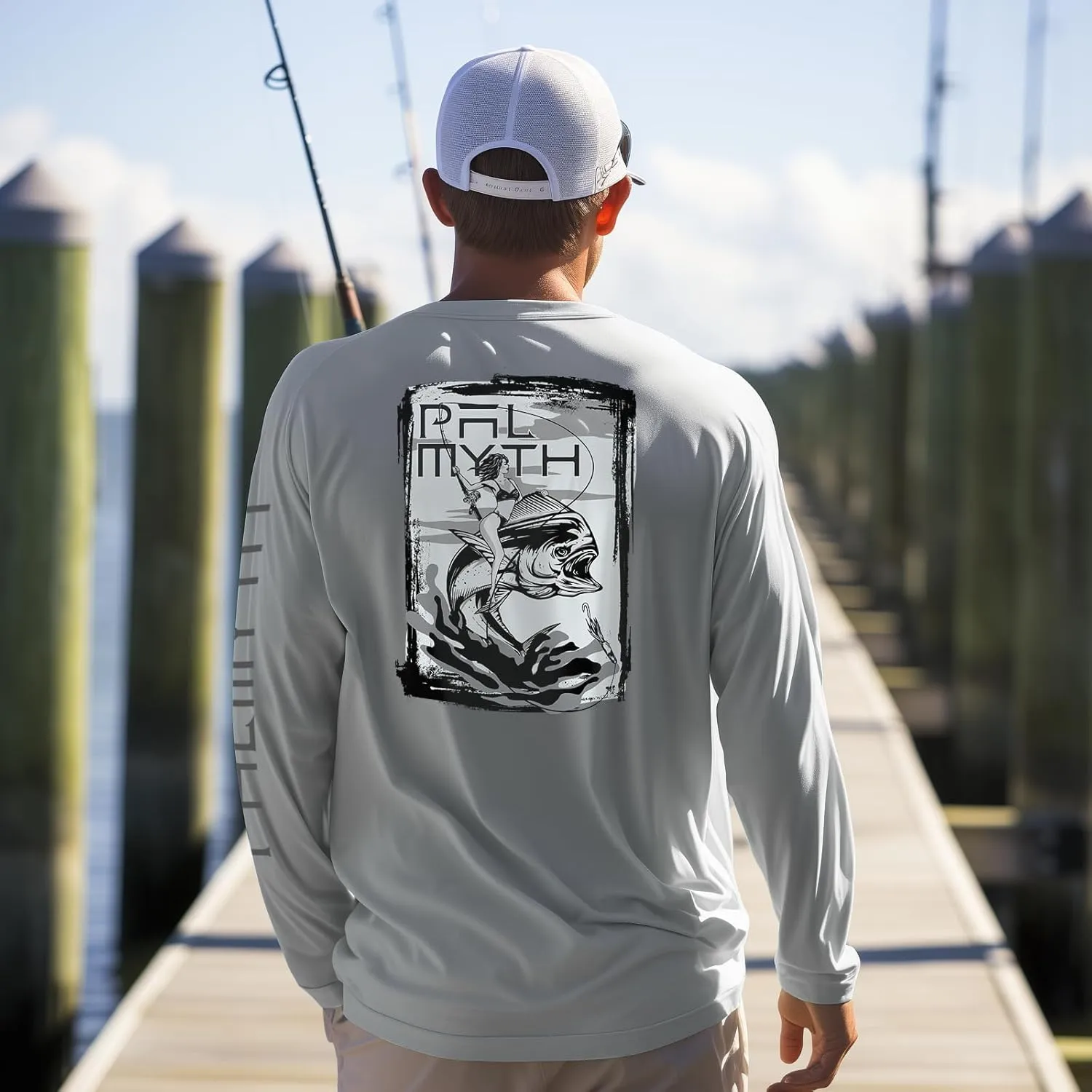 Palmyth Fishing Shirts for Men Long Sleeve UPF 50  Sun Protection UV T Shirt Tee