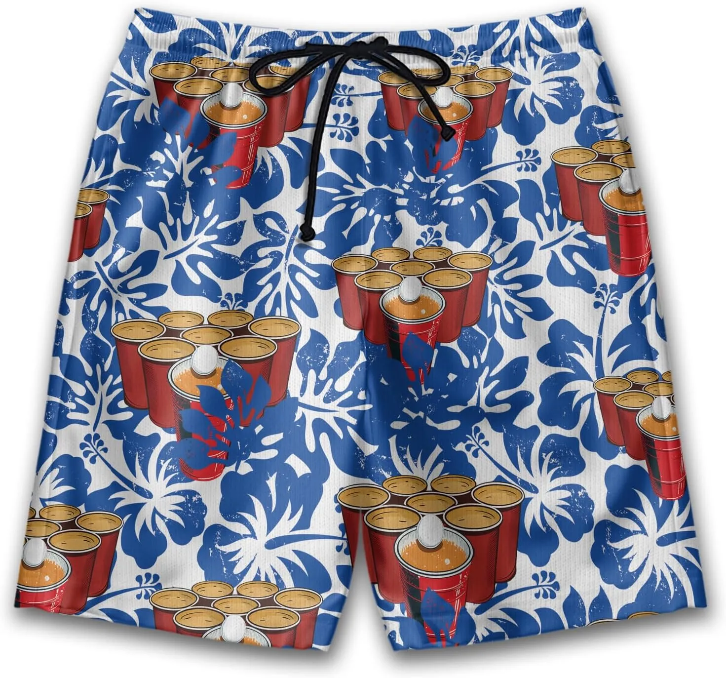 Party Mens Swim Trunks - Beer Swimming Trunks for Men - Tropical Drawstring Beach Shorts, Mens Swim Shorts S31.1