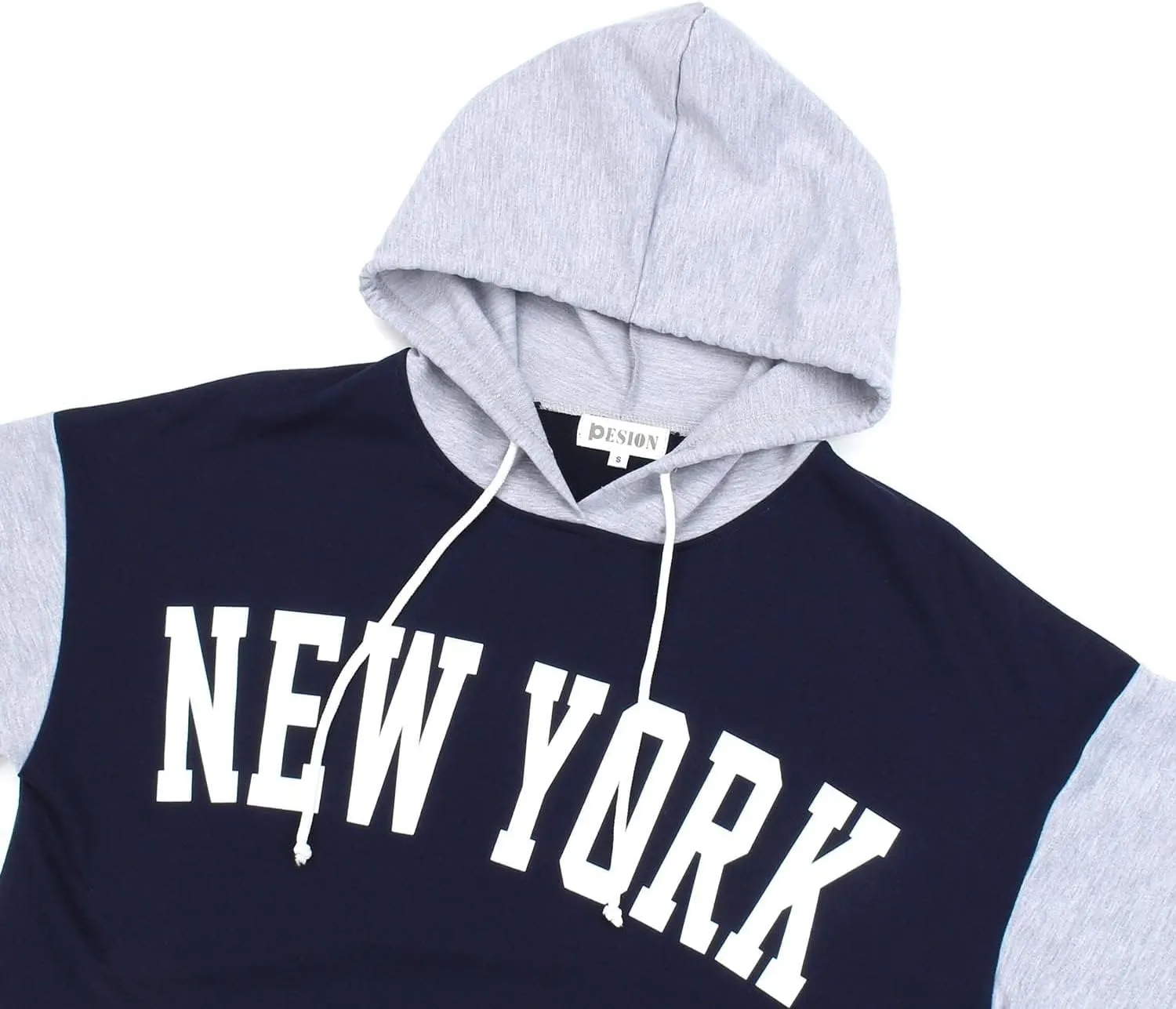 PESION Womens Pullover Hoodies Oversized Graphic Color Block Novelty Hoodie Sweatshirts with Pockets