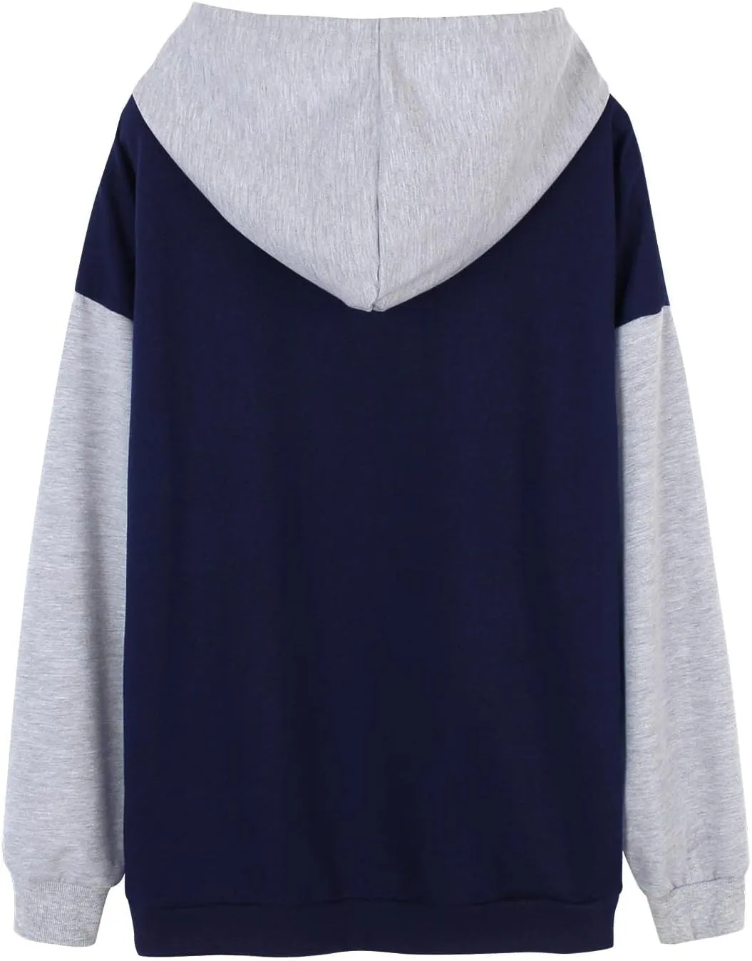 PESION Womens Pullover Hoodies Oversized Graphic Color Block Novelty Hoodie Sweatshirts with Pockets