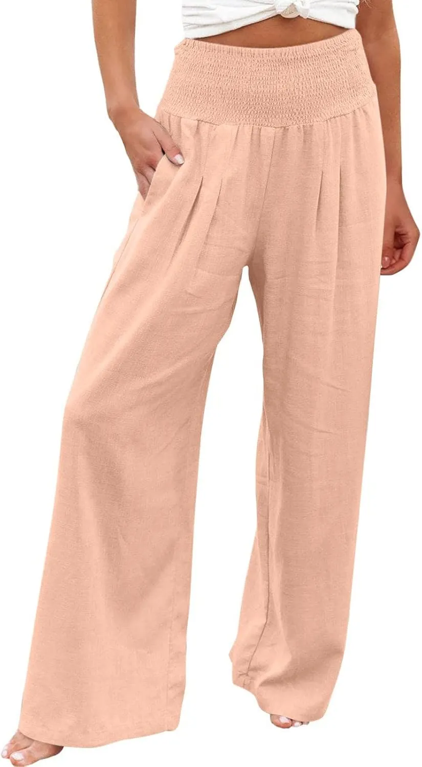 Plus Size Pants for Women, Long Pants for Women Dressy Casual,Extra Long Linen Pants Women Tall 34 Inseam