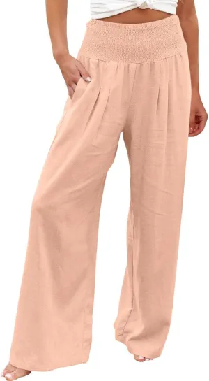Plus Size Pants for Women, Long Pants for Women Dressy Casual,Extra Long Linen Pants Women Tall 34 Inseam
