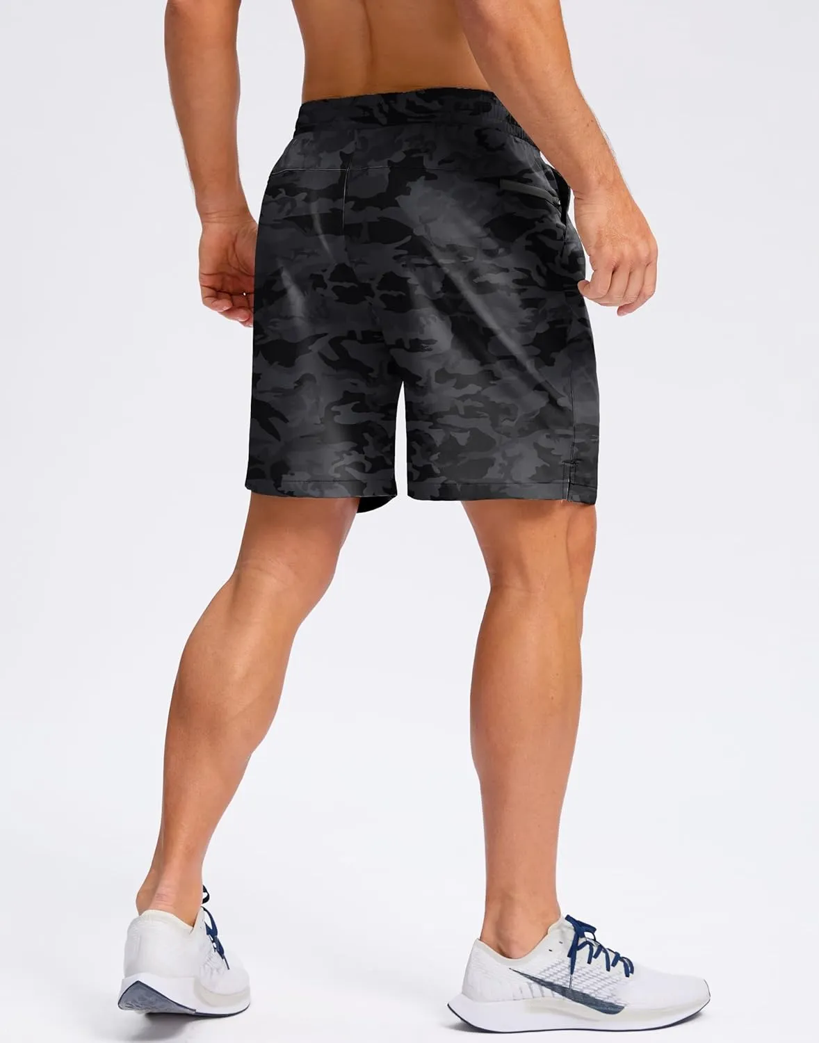 Pudolla Men's 7" Gym Workout Shorts with Zipper Pockets Lightweight Quick Dry Running Athletic Shorts for Men