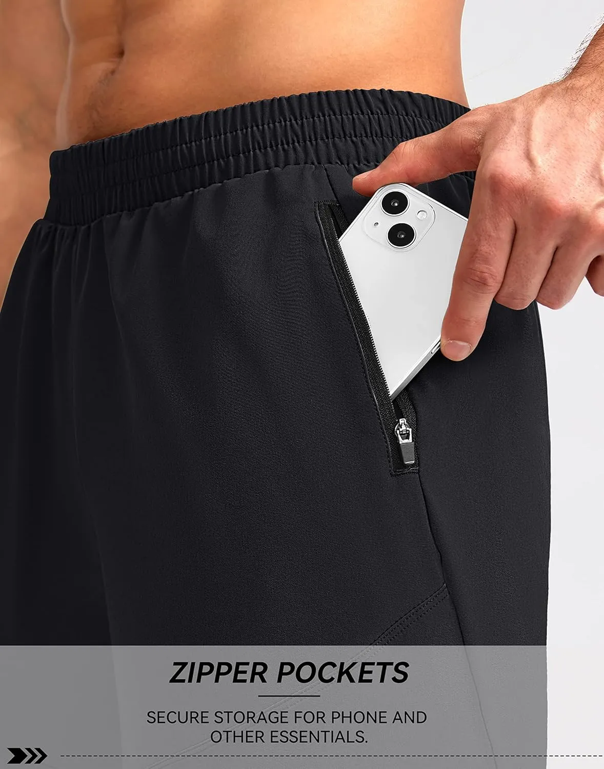 Pudolla Men's Workout Running Shorts 7"/5"/9" Lightweight Gym Athletic Shorts for Men with Zipper Pockets
